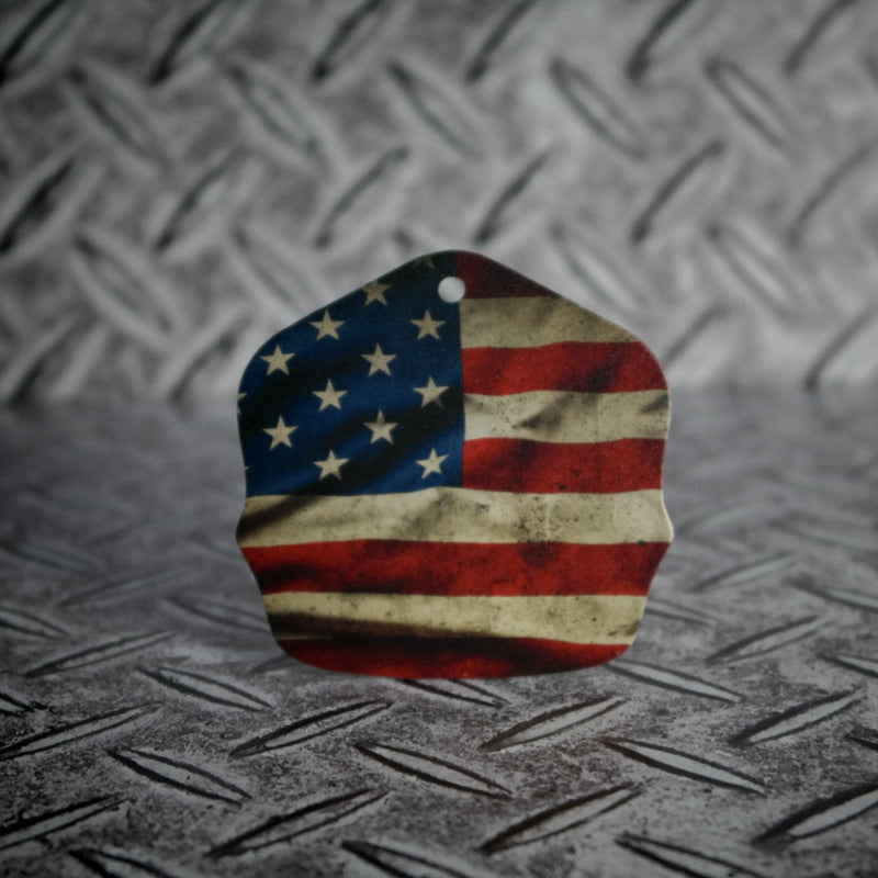 Vintage Weathered American Flag Color Key Tin