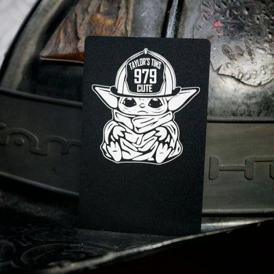 Baby Firefighter Laser Engraved Playing Card