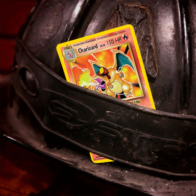 Daddy Lizard Baby Firefighter metal playing Card