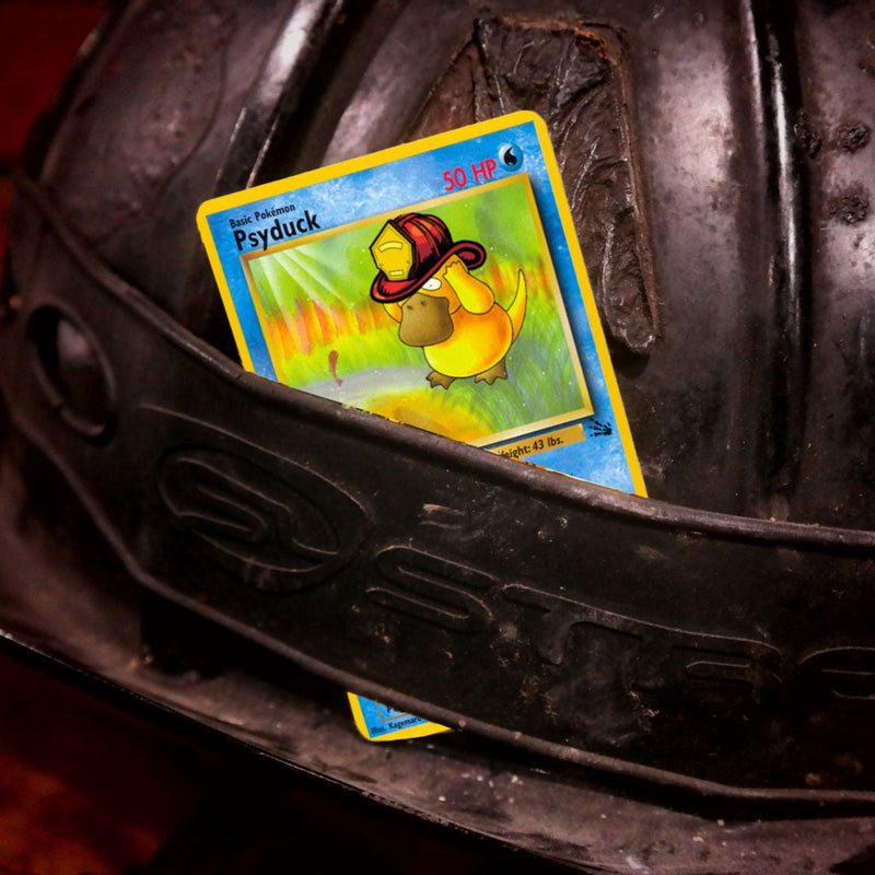 Dumb Duck Firefighter metal playing Card