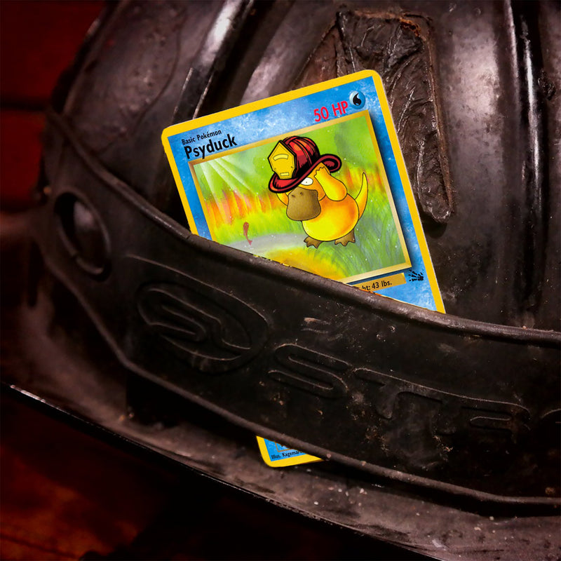 Dumb Duck Firefighter metal playing Card