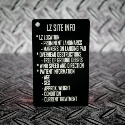 LZ Site Info. Aluminum Card with Wire ring