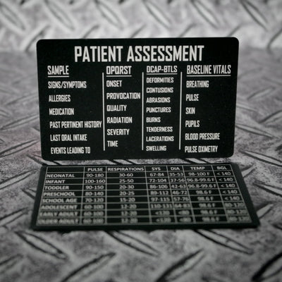 Pt Assessment/Vitals 2 sided Aluminum Playing Card