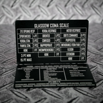 Glasow Coma Scale/EMS Mnemonics 2 Sided Aluminum Card