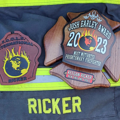 Firefighter Shield on Wood Maltese Awards