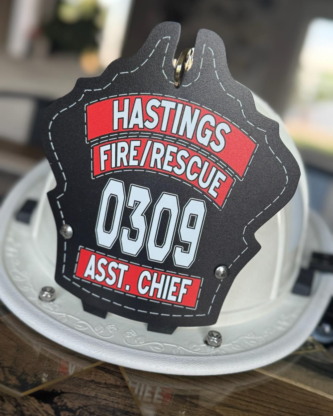 custom football helmet shields Traditional Custom Metal Fire Helmet Shield