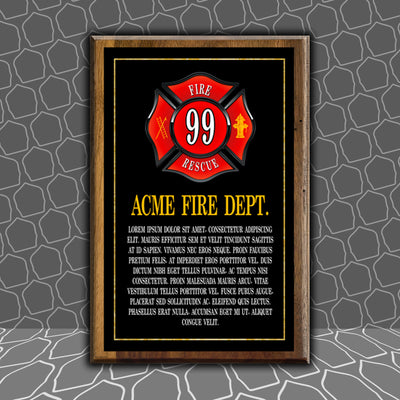 Firefighter Custom Award Plate (6x9)