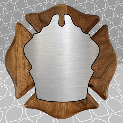 Firefighter Shield on Wood Maltese Awards