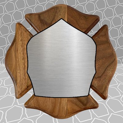 Firefighter Shield on Wood Maltese Awards