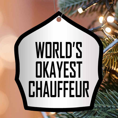World's Okayest Helmet Shield Christmas Ornament