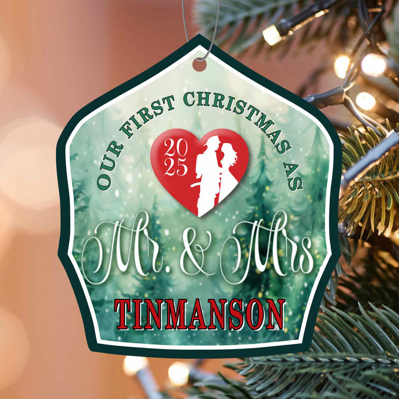 2025 First Christmas Together Fire Helmet Shield Ornament