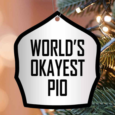 World's Okayest Helmet Shield Christmas Ornament