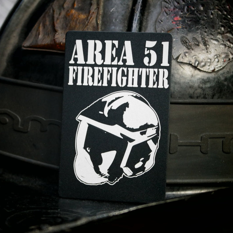 Area 51 Firefighter Laser Engraved Playing Card