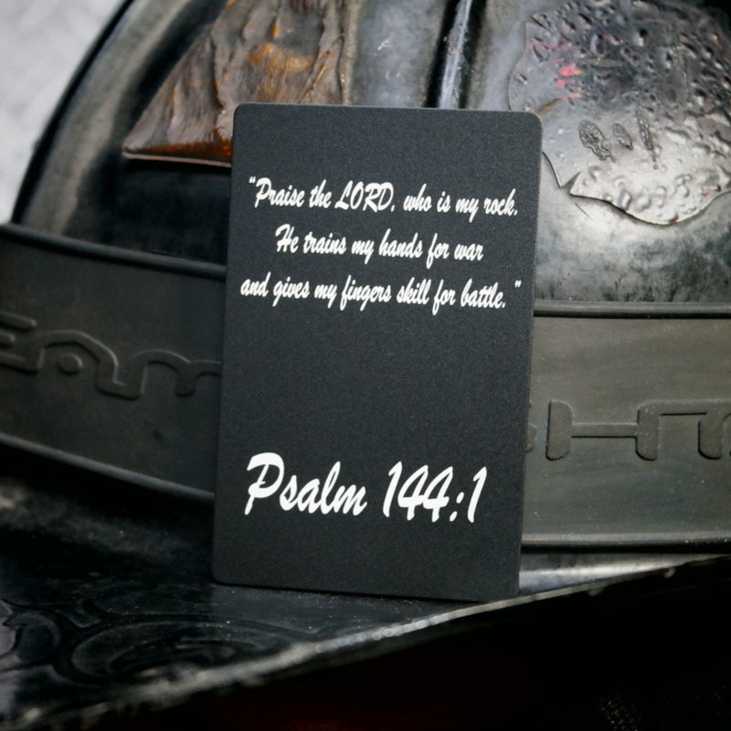 Psalm 144:1  Laser Engraved Playing Card