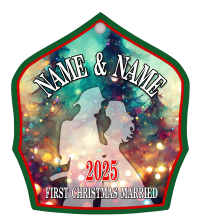2025 First Christmas Together Fire Helmet Shield Ornament