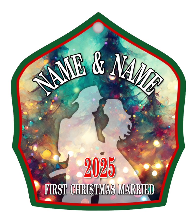 2025 First Christmas Together Fire Helmet Shield Ornament