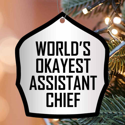 World's Okayest Helmet Shield Christmas Ornament