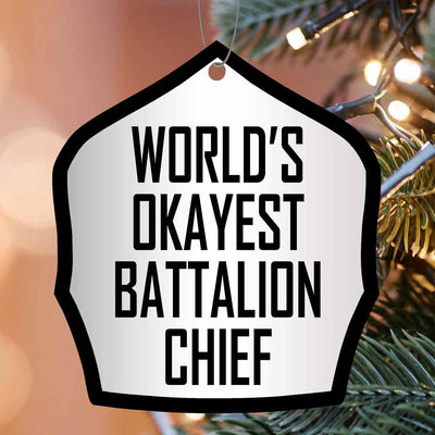 World's Okayest Helmet Shield Christmas Ornament