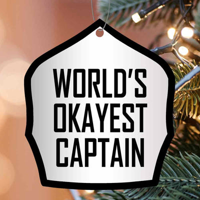 World's Okayest Helmet Shield Christmas Ornament