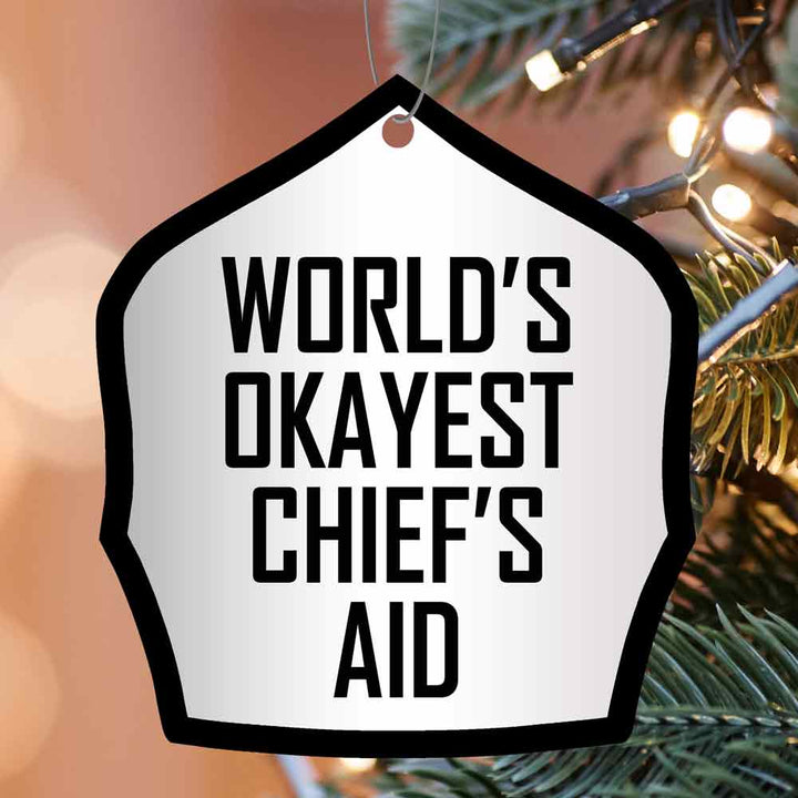 World's Okayest Chief Firefighter Christmas Ornament | Funny Gift World's Okayest Chief Firefighter Christmas Ornament | Funny Gift
