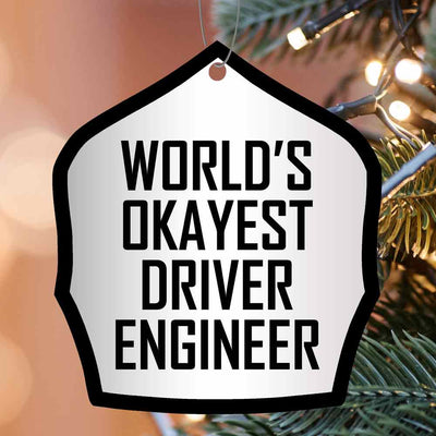 World's Okayest Helmet Shield Christmas Ornament
