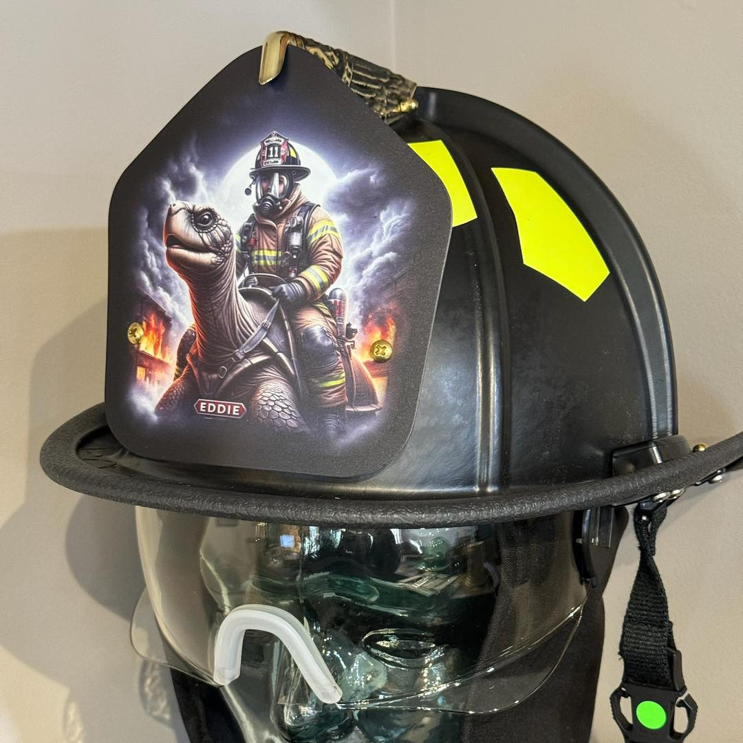 duke shoei helmet Traditional Custom Metal Fire Helmet Shield