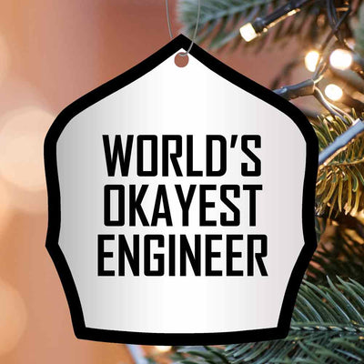 World's Okayest Helmet Shield Christmas Ornament