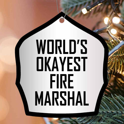 World's Okayest Helmet Shield Christmas Ornament