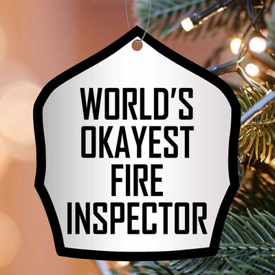 World's Okayest Helmet Shield Christmas Ornament