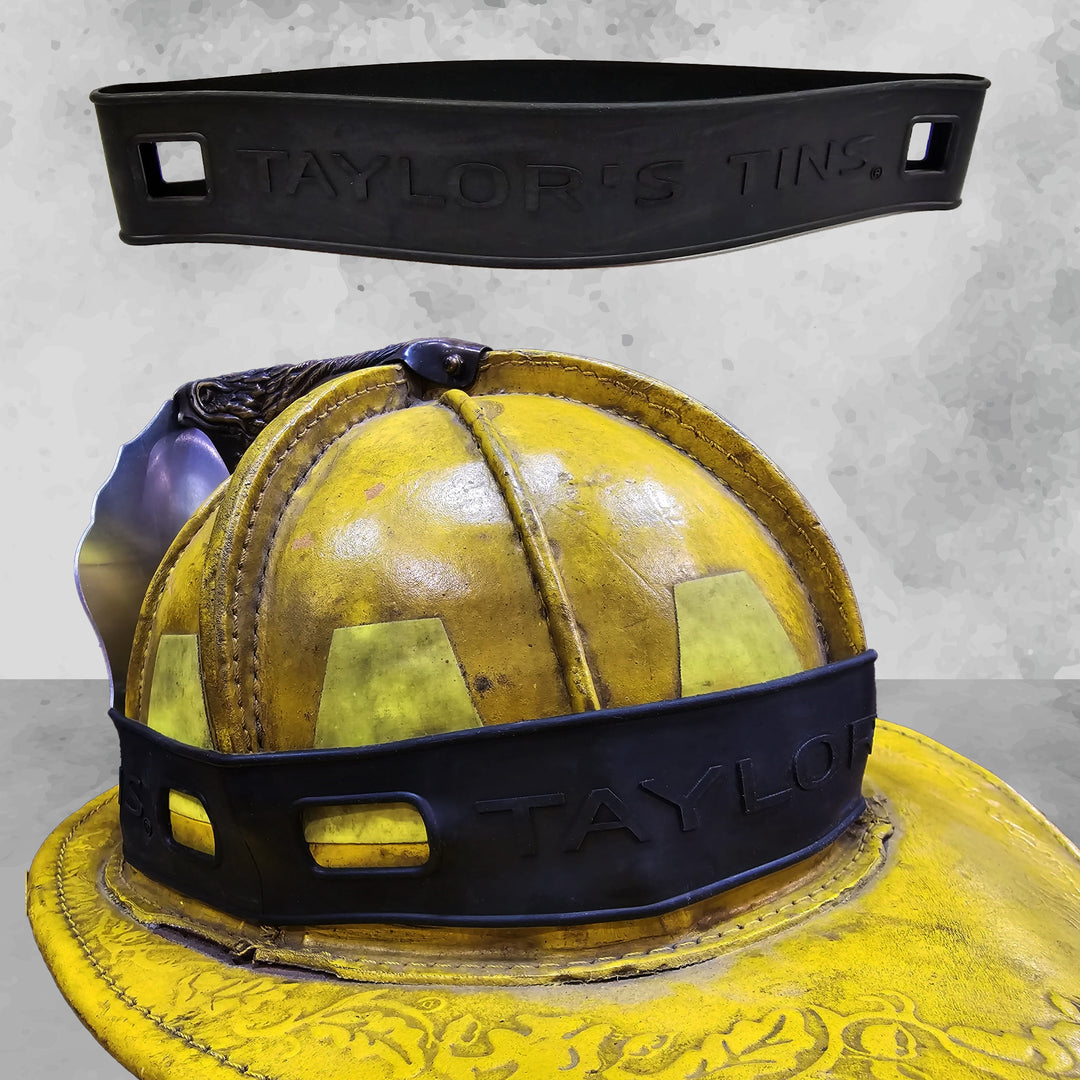 Leather fire helmet band deals