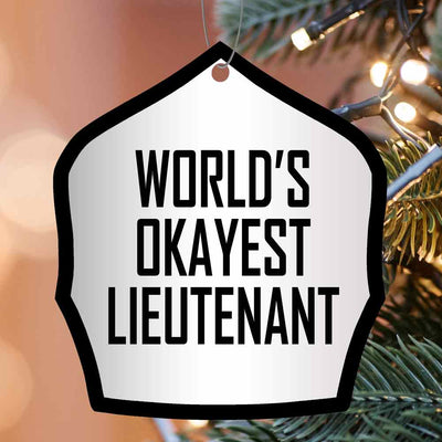 World's Okayest Helmet Shield Christmas Ornament