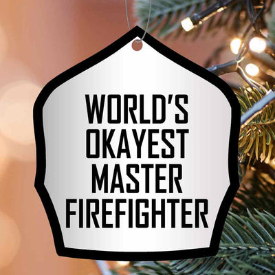 World's Okayest Helmet Shield Christmas Ornament