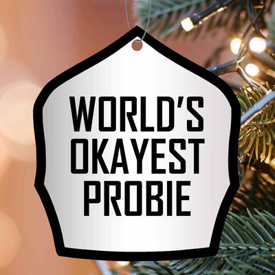 World's Okayest Helmet Shield Christmas Ornament