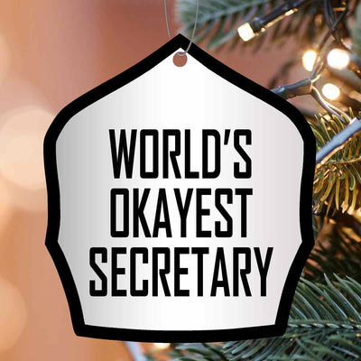 World's Okayest Helmet Shield Christmas Ornament