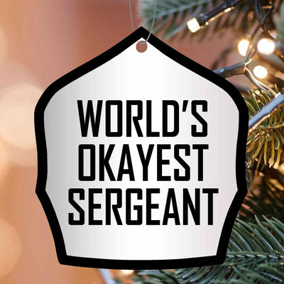 World's Okayest Helmet Shield Christmas Ornament