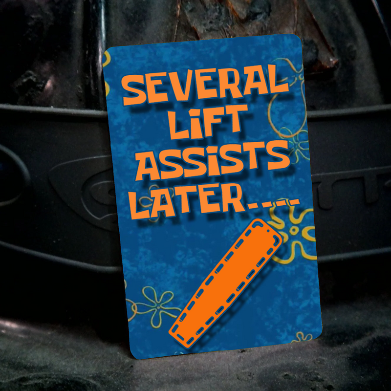 Several Lift Assists Later Metal Playing Card