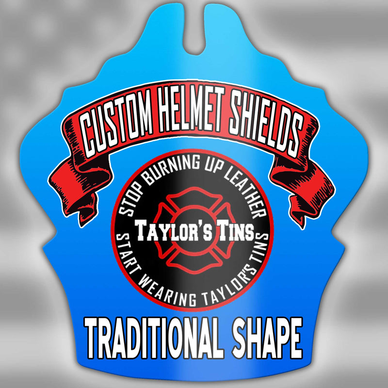 Traditional Custom Metal Helmet Shield | 6" and 6.5" for Trad. Helmets (C)