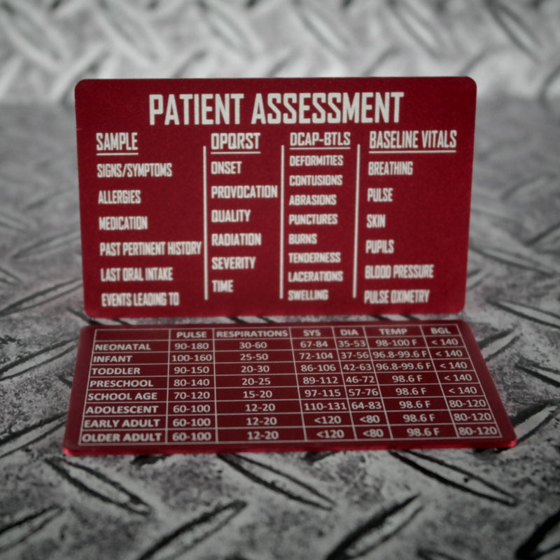 Pt Assessment/Vitals 2 sided Aluminum Playing Card