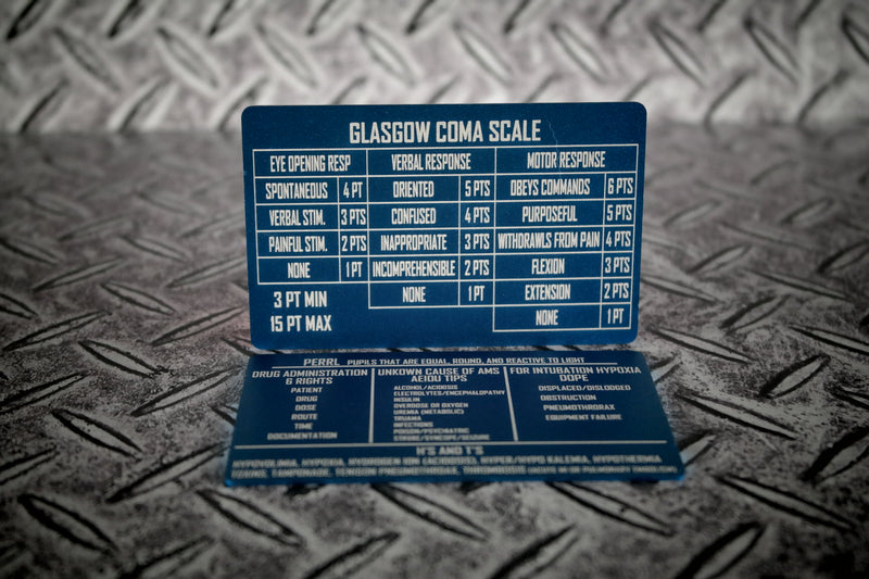 Glasow Coma Scale/EMS Mnemonics 2 Sided Aluminum Card